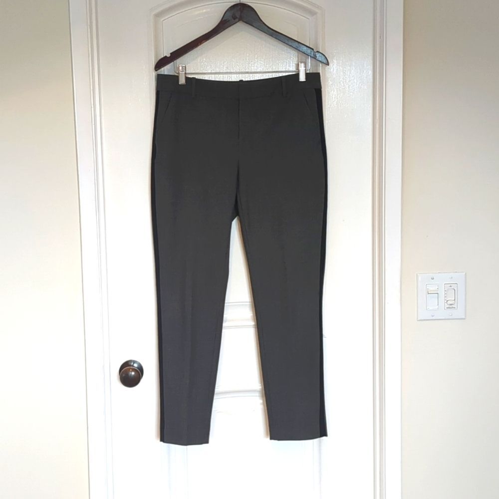 Calvin Klein Classic Fit Dress Pants Grey Tuxedo Womens Trousers 8